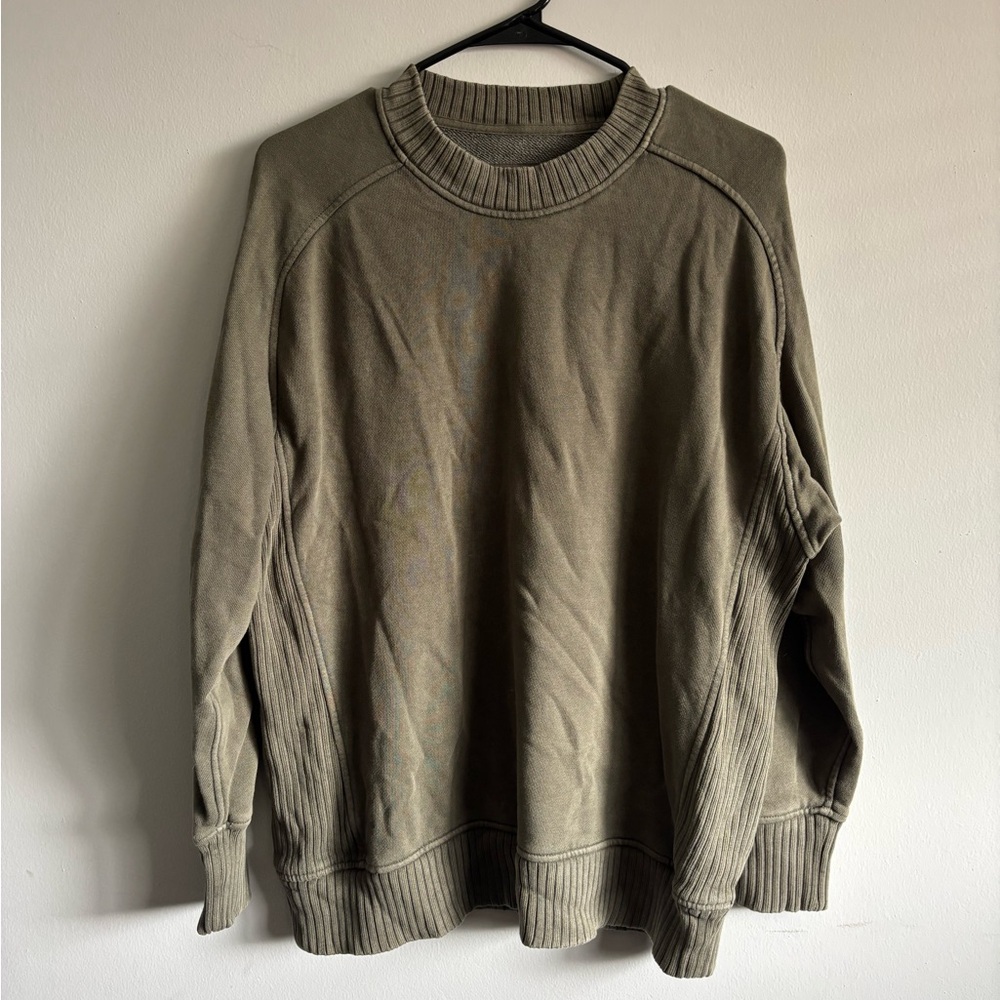 Women's Olive Crew Neck Sweater
